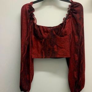 SHEIN crimson snake print size xs crop top